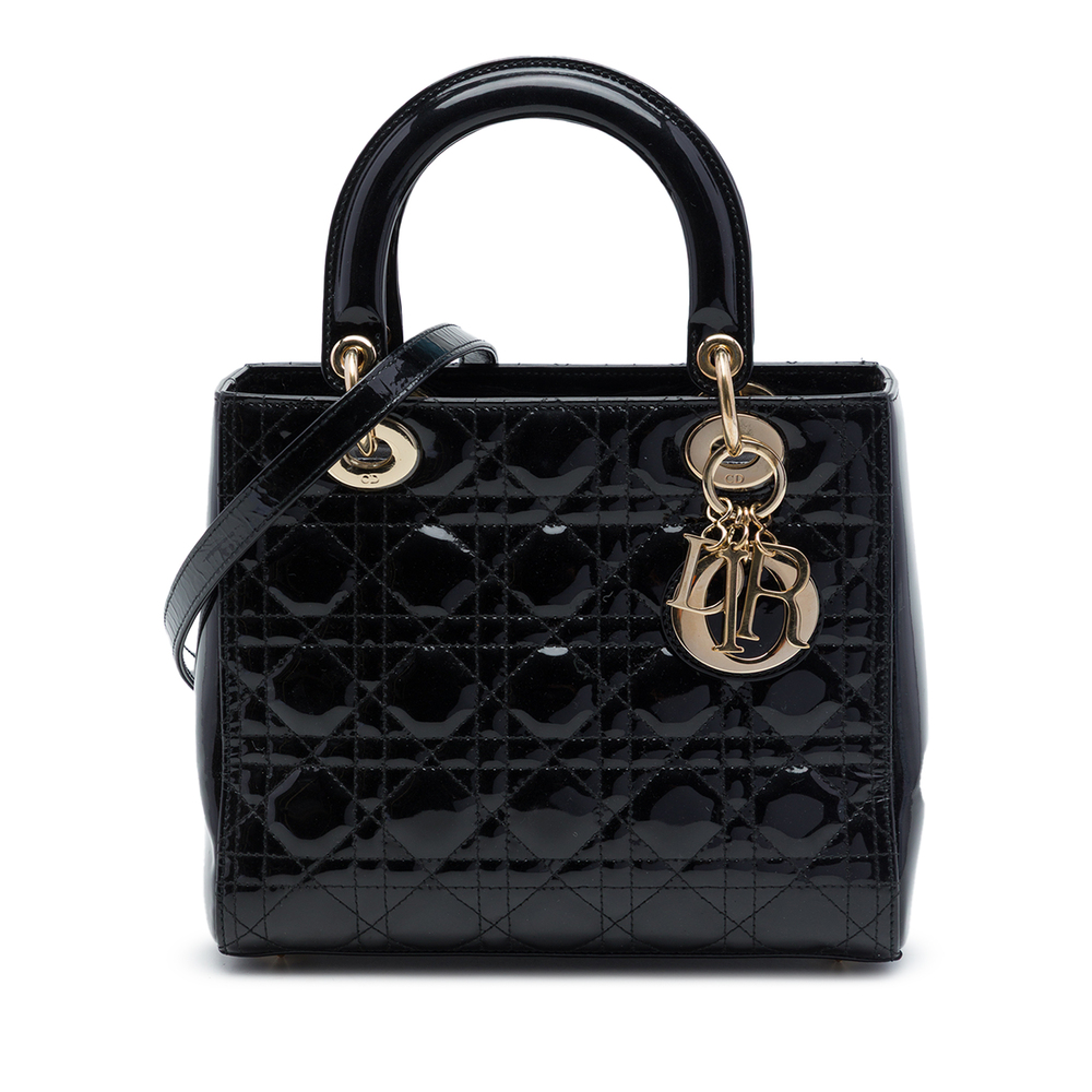 Pre-Loved Dior Medium Patent Cannage Lady Dior